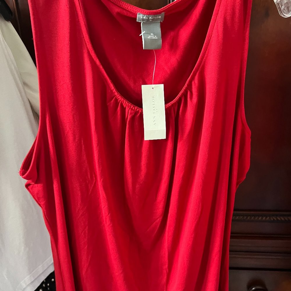 NWT Ann Taylor Red Sleeveless Top